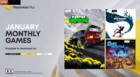 PS+一月会免阵容公布:《极品飞车22》《传奇米老鼠:重制版》等大作!