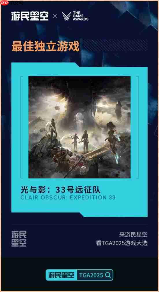 TGA2025正在进行!最佳独游《光与影:33号远征队》 颁奖结果实时更新中