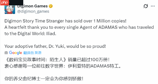 发售两个月 《数码宝贝物语》新作销量破百万份！