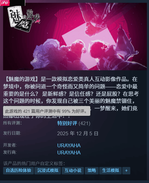 好评率99%!恋爱影游新作上线Steam:顶级魅魔三选一
