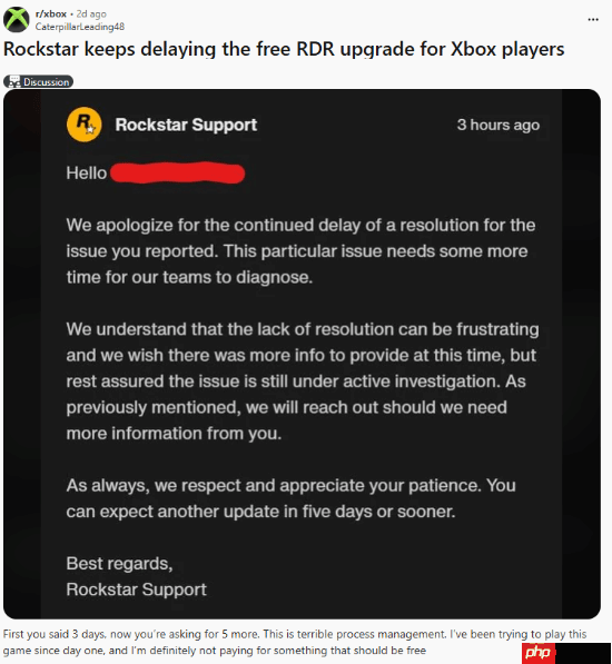 Xbox 360版《荒野大镖客》迟迟无法升级 R星:需要更多时间