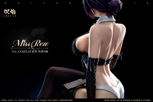 《电锯人》蕾塞1/4雕像！超性感黑丝造型太绝了